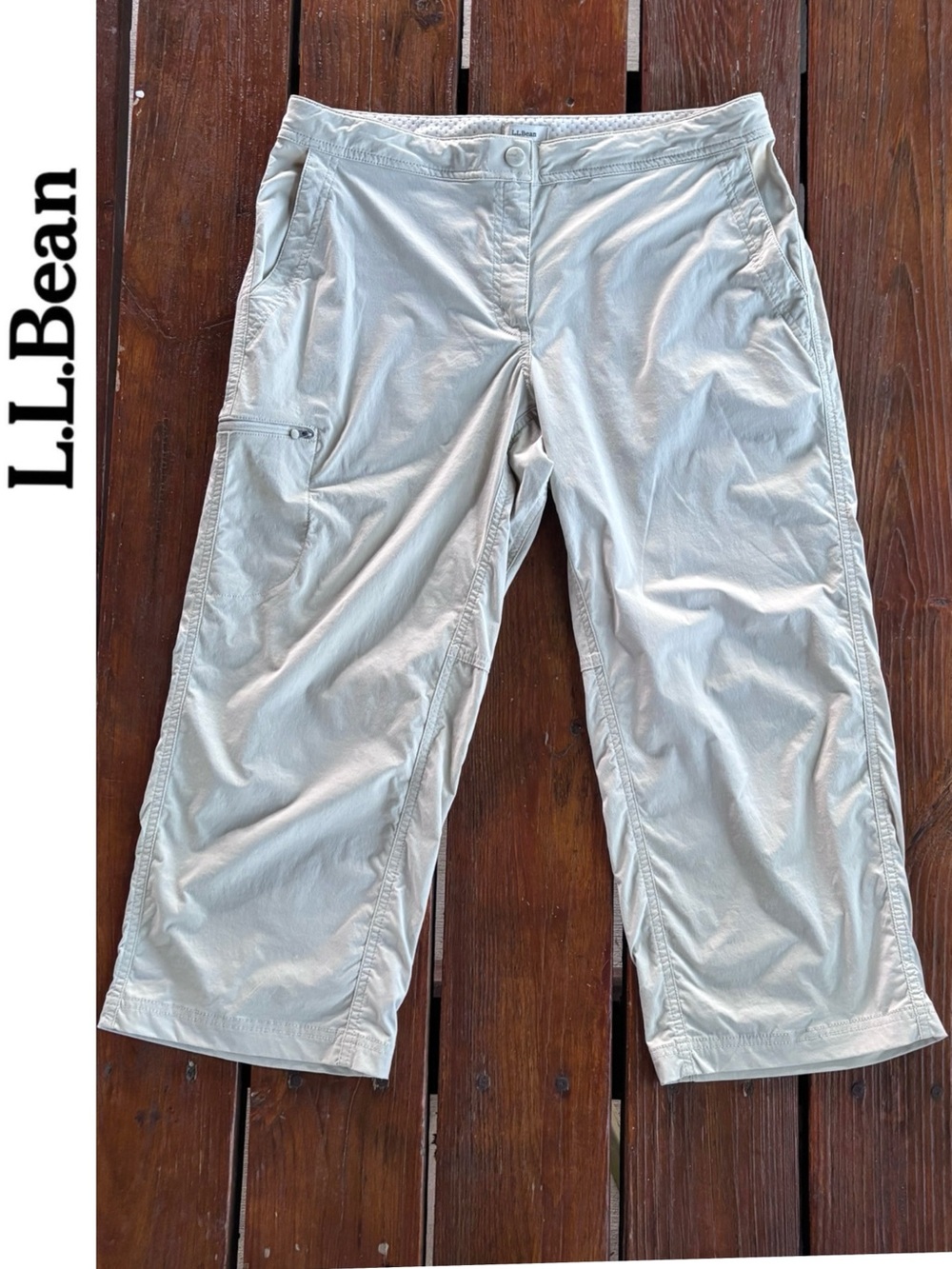 LL Bean Comfort Trail Capri Pants tan 12